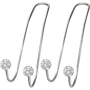 Bling Purse Holder for Car, Bling Purse Hook for Car, Car Purse Hook Metal Car Bag Hooks Car Seat Headrest Hooks for Purses and Bags, 2 Pack Silver