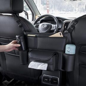 Car Organizers and Storage, Leather Car Storage Pocket Between Seats Back Seat Hanging Bag Car Purse Holder Large Capacity Automotive Consoles & Organizers
