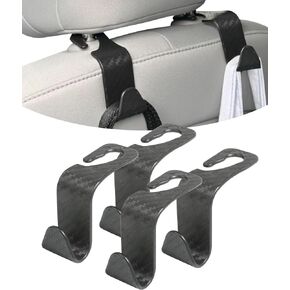 4 Pack Car Organizer,Car Seat Headrest Hook,Car Accessories Auto Seat Hook Hangers Storage Organizer,Car Hooks Back Seat Hangers,Universal Car Storage Organizer (Beige)