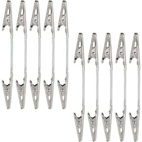 10 PCS Double Head Alligator Clips Metal Alligator Clips Photo Picture Note Holders Memo Note Clips for DIY Hobby Card Photo Memo, Silver