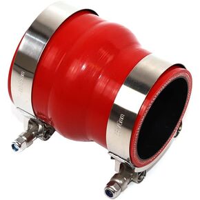 Combo 4-Ply Reinforced High Performance 2.25" ID to 2.5" ID Hump Reducer Hose Silicone Coupler With 304 Stainless Steel T Bolt Clamps (2.25"-2.5", Black)