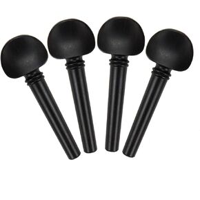 1/2 Violin Tuning Pegs Fiddle Ebony Violin Part Wooden Replacement for 1/2 Size Violin, 4Pcs