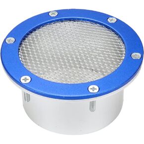 3-Inch Bumper Intake Air Duct Vent Racing Car Mesh Grille Inlet Cover All-metal Trim Hood Scoop Accessory for Car Modification (Blue)
