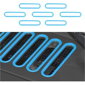 CheroCar Hood Vent Cover Cowl Panel Vent Cover Trim, ABS Exterior Accessories for 2007-2017 Jeep Wrangler JK JKU 2/4-Door,Blue in Kuwait