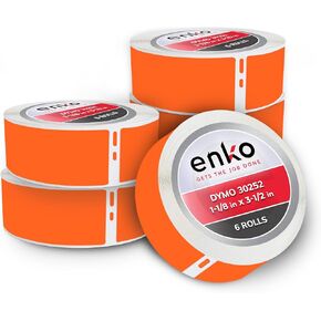 enKo [6 Rolls, 2100 Labels] Address, Shipping & Barcode Labels 30252 - Cyan/Blue (1-1/8" x 3-1/2") Compatible for Dymo LabelWriter & Rollo Printer