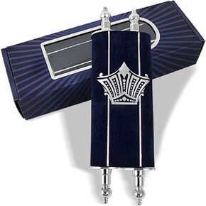 Zion Judaica Complete Small Sefer Torah Scroll 8" Full Five Books of Moses Tora Scripture with Vowels Trop Simchat Tohrah All Old Testaments Judaica Gift for Bar/Bat Mitzvah Mini Tora Reading Practice