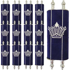 Zion Judaica Complete Small Sefer Torah Scroll 8" Full Five Books of Moses Tora Scripture with Vowels Trop Simchat Tohrah All Old Testaments Judaica Gift for Bar/Bat Mitzvah Mini Tora Reading Practice in Kuwait