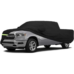 أغطية سيارة مقاومة للماء لسيارة Dodge Ram 2500 3500 1998-2022 Crew Cab 6.5 قدم أغطية سيارة شاحنة ذات سرير قصير 190T تناسب 100% حزام مقاوم للرياح وسحاب باب مزدوج يصل إلى 236 بوصة طول in Kuwait