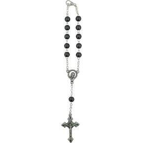 One Decade Auto Rosary for Rear View Mirror (Hematite) in Saudi Arabia