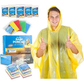Wealers Rain Ponchos for Adults Teens Disposable Bulk Pack Emergency Raincoat Parks Outdoors Multi Colors Waterproof in Kuwait