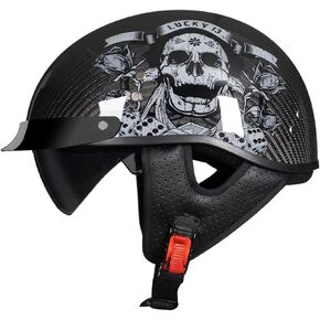 Carbon Fiber DOT Motorcycle Helmet Summer Motorcycle Hard Hat Retro Half Helmet in Kuwait
