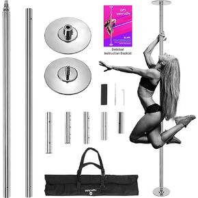 SereneLife Professional Spinning Dancing Pole Set, Adjustable Height, Adjustable Fitness Pole, Great for Training Dancing and Exercise, Comes with Complete Set of Accessories, Easy Setup