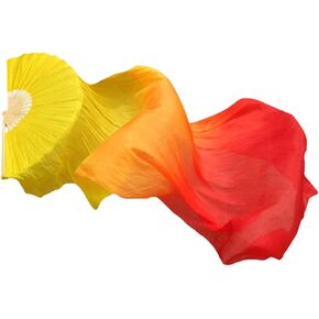 Dance Fan Veil Imitation Silk Dance Fan Long Dance Fan Silk Fans Veil Flag Streamer Fan Banner Flags Accessories Foldable Yangko Fan Show Fan Worship Bamboo Lengthen Child