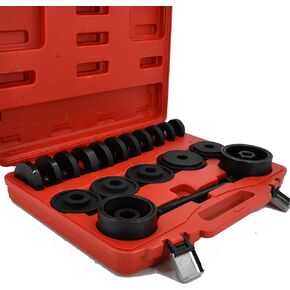 23pc Wheel Bearing Press Kit for Front Wheel Drive Bearing Removal & Installation, Wheel Bearing Puller Tool Set with Sliding Screws Universal Bushings Sleeves Storage Case