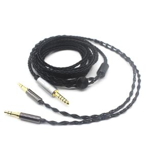 Youkamoo 4.4mm Balanced Headphone Replacement Cable Compatible for Hifiman HE4XX, HE-400i Headphones 8 Core Braided Silver Plated Headphone Upgrade Cable (Dual 3.5mm Male Version) 10 ft (3 m)