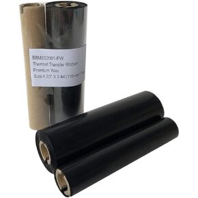Thermal Transfer Ribbon 4.33"x244'(110mmx74m)-1 Roll. Resin Enhanced Wax Barcode Black Ribbon 1/2 Inch Core Ink Out for Zebra Eltron Datamax Zebra GC420t GK420t GX420t GX430t TLP2844 TLP2442