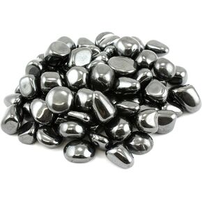 1lb Bulk Tumbled Hematite Stones from Brazil - Small 1/4"-1/2" Polished Natural Crystals for Reiki Crystal Healing