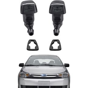 8S4Z-17603-AA Premium Wiper Nozzles Fit for 2008 2009 2010 2011 Ford Focus Windshield Wiper Washer Fluid Jet Nozzle | 2008-2011 Focus S, SE, SES, SEL Accessories | Easy to Install | 2 Pack, Ref 58116