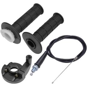 Throttle Twist Grip Set with 7/8" Handlebar Throttle Cable 39-inch Replacement for Kawasaki KX 60 65 80 85 100 125 250 KLX110