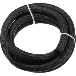 X AUTOHAUX 8ft 10AN خرطوم الوقود AN10 العالمي سيارة مضفر النايلون الفولاذ المقاوم للصدأ CPE النفط الوقود الغاز خط خرطوم أسود