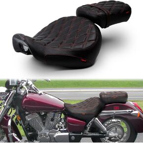 Motorcycle Driver Passenger Seat Black Without Pattern for Honda Shadow ACE VT750 VTC750C VTC750CD 1998 1999 2000 2001 2002 2003
