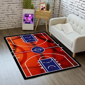Basketball Rug Basketball Carpet for Boys Room Print Court Sport Area Rug for Living Room Floor Mats Basketball Room Decor for Boys, 3'×5' in Kuwait