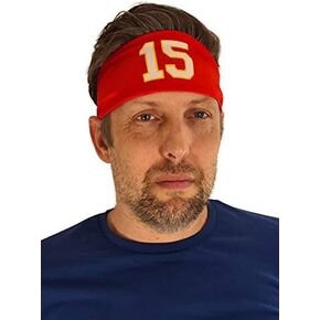 Headband 15 Football Sweatband Red Costume