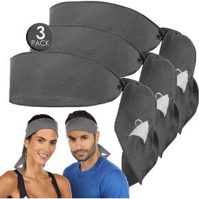 عصابة رأس - عصابة رأس رياضية للنساء والرجال - 3 عبوات من عصابات الرأس للتمرين والجري - عصابات رأس للرجال والنساء - لفافة رأس Dri Fit