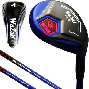 Japan WaZaki Hybrid Iron USGA R A Rules Single Golf Club with Cover,WLIIs Model,Black Blue Finish