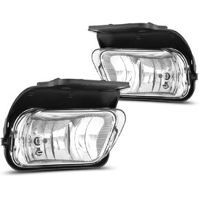AUTOSAVER88 Fog Lights Compatible with 2003-2007 Chevy Silverado 2002-2006 Chevy Avalanche without Body Cladding Fog Light Replacement,with 12V 42W H10 Bulbs,OE Style Smoke Lens