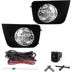 RP Remarkable Power, Fog Lights for 2006 2007 2008 2009 4Runner Front Pair Drivinh Fog Lamps Bumper Lamps w/ 9006 12V 51 Bulbs Clear Kit Wiring Harness& Switch