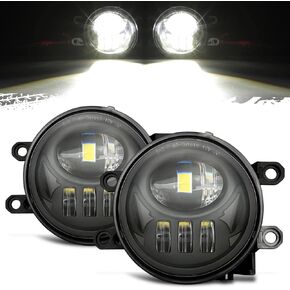 Partsam 12V LED Fog Lights Assembly Kit 54W 5000LM Compatible with Tacoma 2016-2022 4Runner 2014-2022 Tundra 2014-2019 Bumper Driving Lamp Aluminum Housing Black DOT Approved 2pcs