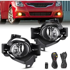 Nilight Fog Light Assembly Compatible with 2010 2011 2012 Nissan Altima with Clear Lens Fog Lamps Replacement H11 12V 55W Bulbs, 2 Years Warranty