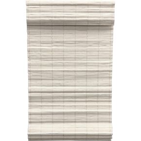Radiance Cordless Distressed White Brooklyn Flatstick Bamboo Roman Shade - 29 in. W x 64 in. L