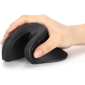 Unipows Bluetooth Ergonomic Mouse, 2.4G Silent Vertical Wireless Mouse, Dual Mode Ergo Optical Mice with Adjustable DPI 1000/1600/2400, for Laptop, Desktop, PC, MacBook - Black