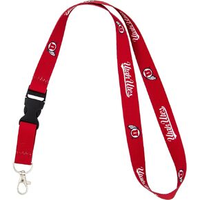 Desert Cactus University of Utah Lanyard U of Utes Car Keys ID شارة حامل سلسلة مفاتيح حبل قابل للفصل مشبك مشبك (أحمر)