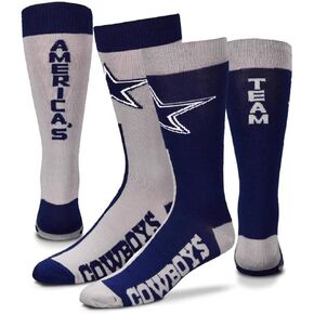 FBF - NFL Adult Team Logo Big Top Mismatch Dress Socks Footwear For Men And Women Game Day Apparel - Dallas Cowboys