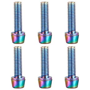 6 Pieces Bike Stem Bolts Steel Alloy M5x18mm CNC Bicycle Handlebar Screw Replacement Hex Socket Screw Stem Parts