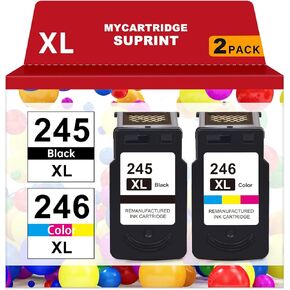 myCartridge SUPRINT 245XL 246XL Combo Pack Ink Cartridge Replacement for Canon 245XL 246XL PG-245 CL-246 for Pixma TS3122 MG2522 TS3322 TR4520 Printer 245 246