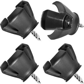 3-Prong Golf Ball Retriever Grabber Portable Pick-up Claw Plastic Picker Upper Suction Cup Grip Sucker Tool for Golf Putter Grip Saver Back 4 Pack