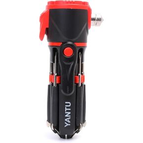 قاطع النوافذ وقاطع حزام الأمان من YANTU، كاسر زجاج السيارة، رؤوس مطرقة فولاذية التنجستن مزدوجة الجوانب، مطرقة أمان السيارة 2 في 1، أداة السيارات الضرورية للطوارئ in Kuwait