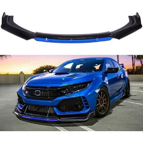 4PCS Universal Car Front Bumper Lip Body Kit Splitter Spoiler Diffuser Protector - Gloss Black,Black Tongue
