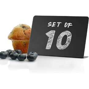 Set of 10 Small Chalkboard Signs 3x4 inches - Food Signs for Party Buffet, Mini Chalkboard Sign, Food Display Card, Tabletop Chalkboards for Kitchen, Standing Menu Black Boards for Wedding