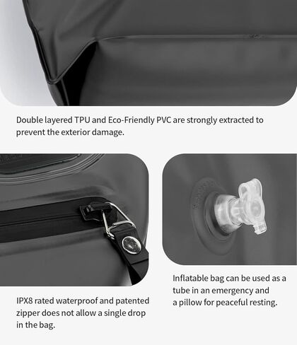 GOOSPERY Waterproof Floating Pouch Dry Bag with Adjustable Crossbody Strap, Floating Pouch for Water Activity, Snorkeling, Swimming, Kayaking - Black in Saudi Arabia