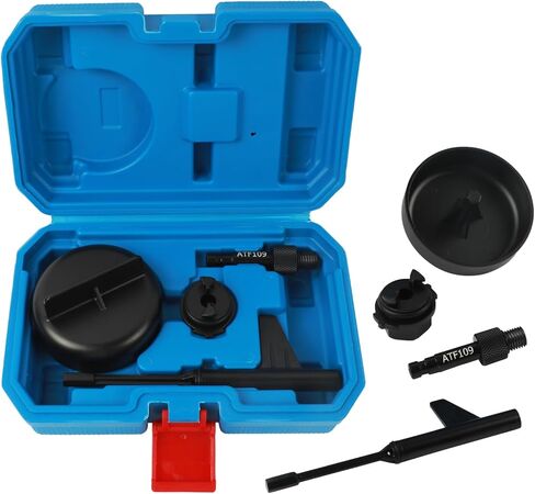 أداة تعبئة زيت ناقل الحركة المعدني - MOTOCOCHE 4 قطع أداة تغيير زيت قضيب معدني محول تصريف زيت ناقل الحركة (ATF109) متوافق مع مرسيدس بنز 725.0 9 سرعات مع حافظة in Kuwait