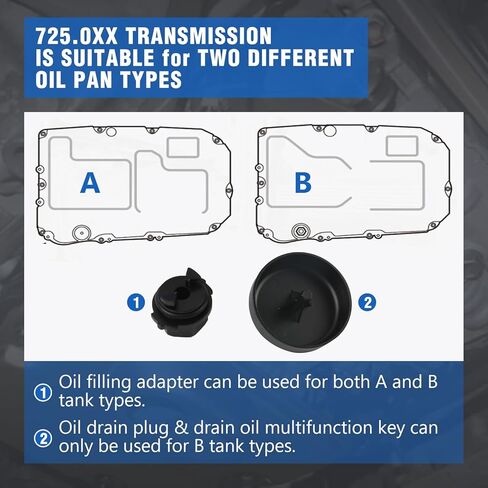 أداة تعبئة زيت ناقل الحركة المعدني - MOTOCOCHE 4 قطع أداة تغيير زيت قضيب معدني محول تصريف زيت ناقل الحركة (ATF109) متوافق مع مرسيدس بنز 725.0 9 سرعات مع حافظة in Kuwait