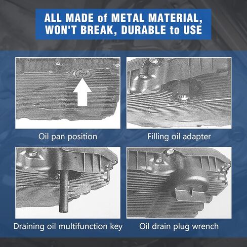 أداة تعبئة زيت ناقل الحركة المعدني - MOTOCOCHE 4 قطع أداة تغيير زيت قضيب معدني محول تصريف زيت ناقل الحركة (ATF109) متوافق مع مرسيدس بنز 725.0 9 سرعات مع حافظة in Kuwait