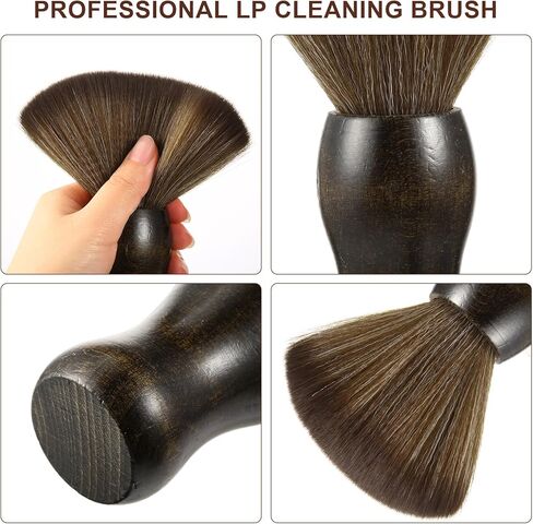2 Pack Vinyl Turntable Wood Record Cleaning Brushes,Anti-Static Record Brush for Vinyl Albums LP CD Cartridge/Camera Lens/Computer Screen/Keyboard/Character Models in Saudi Arabia
