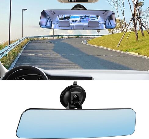 Car Rear View Mirror, 12Inch Interior Clip-on Wide Angle Convex Rear View Mirror, Car Accessories HD Wide Angle Extended Curved Mirror to Reduce Blind Spot Effectively for More Cars in Saudi Arabia