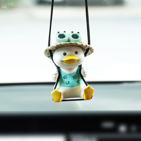 Halloween Rear View Mirror Hanging Accessories of Shaking Duck Car Hanging Ornament Cute Car Accessories for Teens Car Mirror Hanging Accessories Car Pendant Car Charm Hanging Ornament in Saudi Arabia